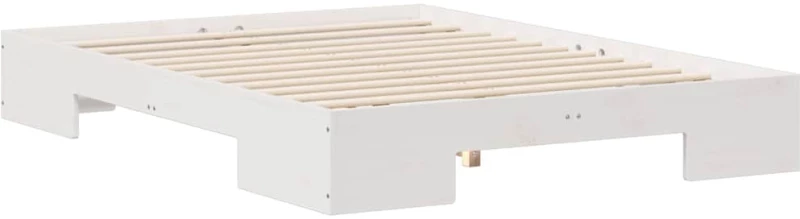 vidaXL Κρεβάτι δαπέδου Λευκό 120 x 190 cm Μασίφ ξύλο πεύκου