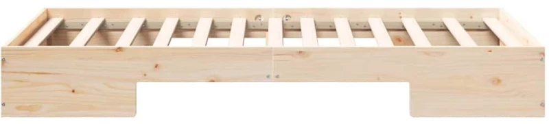 vidaXL Κρεβάτι δαπέδου Καφέ 90 x 200 cm Μασίφ ξύλο πεύκου