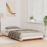 vidaXL Κρεβάτι δαπέδου Καφέ 90 x 220 cm Μασίφ ξύλο πεύκου