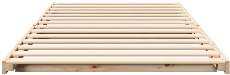 vidaXL Κρεβάτι δαπέδου Καφέ 90 x 220 cm Μασίφ ξύλο πεύκου