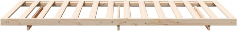 vidaXL Κρεβάτι δαπέδου Καφέ 90 x 220 cm Μασίφ ξύλο πεύκου