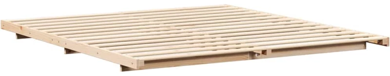 vidaXL Κρεβάτι δαπέδου Καφέ 200 x 220 cm Μασίφ ξύλο πεύκου