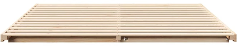 vidaXL Κρεβάτι δαπέδου Καφέ 200 x 220 cm Μασίφ ξύλο πεύκου