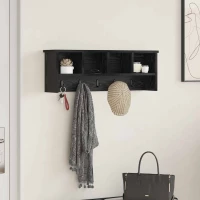 vidaXL Τοίχου Κρεμάστρα Μαύρη δρυς 75 x 16 x 26 εκ Επεξεργασμένο ξύλο
