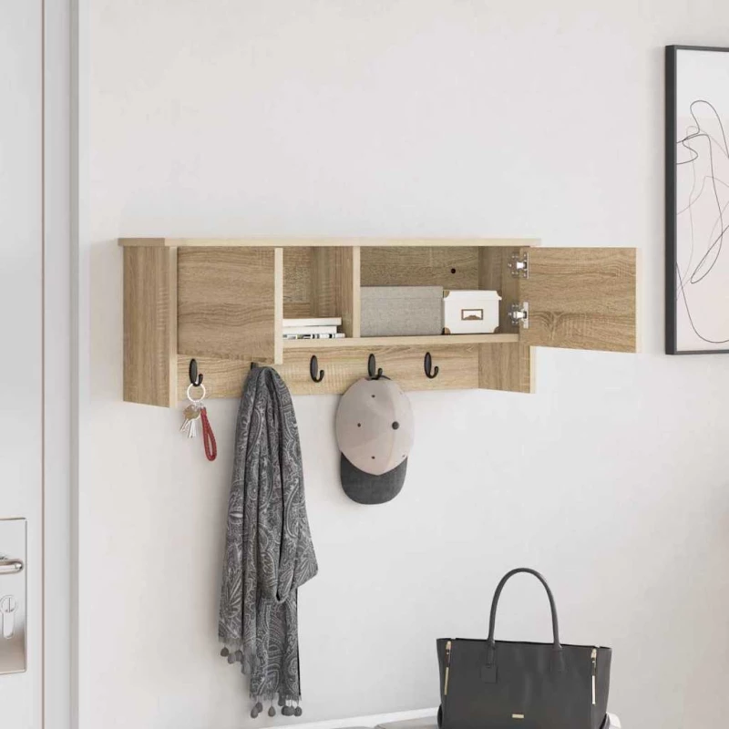 vidaXL Τοίχου Κρεμάστρα Sonoma Δρυς 80 x 20 x 30 cm Επεξεργασμένο ξύλο