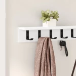 vidaXL Τοίχου Κρεμάστρα Λευκό 100 x 10.5 x 10.5 εκ Επεξεργασμένο ξύλο