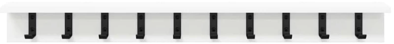vidaXL Τοίχου Κρεμάστρα Λευκό 100 x 10.5 x 10.5 εκ Επεξεργασμένο ξύλο
