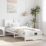 vidaXL Σκελετός Κρεβατιού Λευκό 90 x 200 cm Μασίφ ξύλο πεύκου