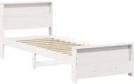 vidaXL Σκελετός Κρεβατιού Λευκό 90 x 200 cm Μασίφ ξύλο πεύκου