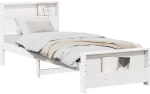 vidaXL Σκελετός Κρεβατιού Λευκό 90 x 200 cm Μασίφ ξύλο πεύκου