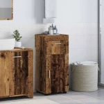 vidaXL Ντουλάπι Μπάνιου με πόρτα TULUM Παλαιό ξύλο 37 x 31.5 x 82 εκ