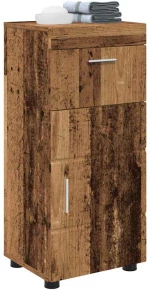 vidaXL Ντουλάπι Μπάνιου με πόρτα TULUM Παλαιό ξύλο 37 x 31.5 x 82 εκ