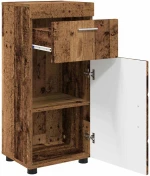 vidaXL Ντουλάπι Μπάνιου με πόρτα TULUM Παλαιό ξύλο 37 x 31.5 x 82 εκ