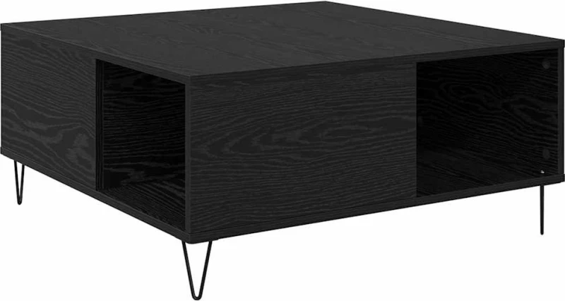 vidaXL Τραπεζάκι σαλονιού Μαύρη δρυς 80 x 80 x 36.5 εκ