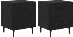 vidaXL Κομοδίνο 2 pcs Μαύρη δρυς 40 x 35 x 47.5 εκ Επεξεργασμένο ξύλο
