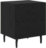 vidaXL Κομοδίνο 2 pcs Μαύρη δρυς 40 x 35 x 47.5 εκ Επεξεργασμένο ξύλο