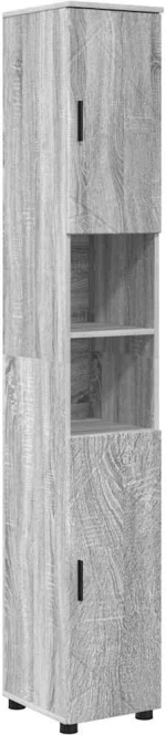 vidaXL Ψηλό ντουλάπι μπάνιου με πόρτα Γκρι sonoma 30 x 35 x 192 εκ.