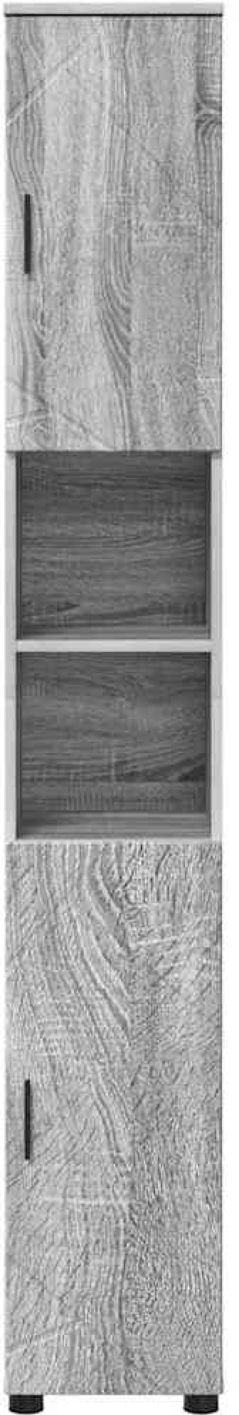 vidaXL Ψηλό ντουλάπι μπάνιου με πόρτα Γκρι sonoma 30 x 35 x 192 εκ.