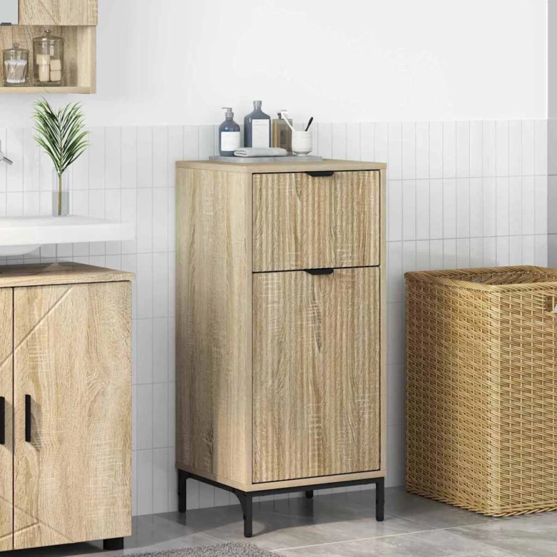vidaXL Ντουλάπι Μπάνιου με συρτάρι Sonoma Δρυς 39.5 x 36 x 88 εκ