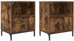 vidaXL Κομοδίνα 2 pcs Καπνιστή δρυς 49 x 36 x 61 εκ Επεξεργασμένο ξύλο