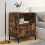 vidaXL Κομοδίνα 2 pcs Καπνιστή δρυς 49 x 36 x 61 εκ Επεξεργασμένο ξύλο