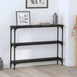 vidaXL Τραπέζι κονσόλας με ράφι Μαύρη δρυς 100 x 22.5 x 75 εκ