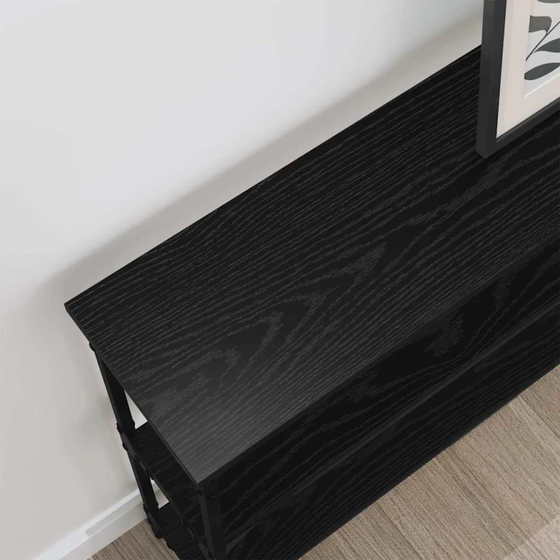 vidaXL Τραπέζι κονσόλας με ράφι Μαύρη δρυς 100 x 22.5 x 75 εκ