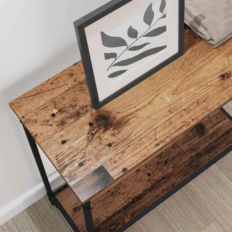 vidaXL Τραπέζι κονσόλας με ράφι Παλαιό ξύλο 75 x 30.5 x 75 εκ
