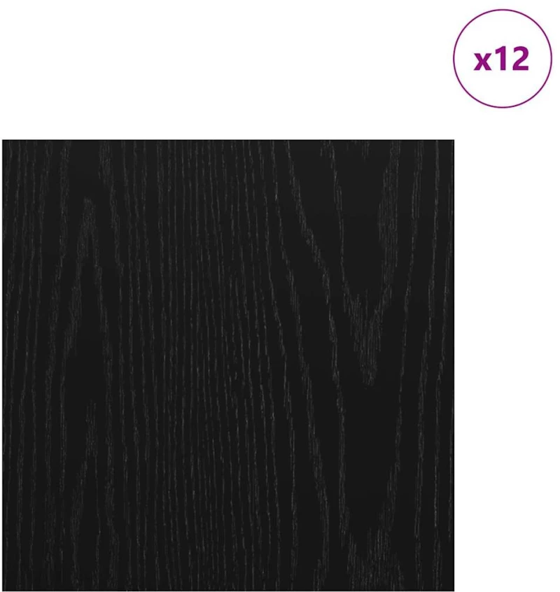 vidaXL Πίνακες Διακόσμησης 12 pcs Μαύρη δρυς 30 x 30 x 0.3 εκ