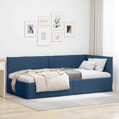 vidaXL Κρεβάτι Γωνίας με κεφαλάρι Μπλε 90 x 200 cm ύφασμα