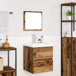 vidaXL Σετ Επίπλων Μπάνιου 3 pcs Παλιό ξύλο και Λευκό Μέγεθος: Μεσαίο