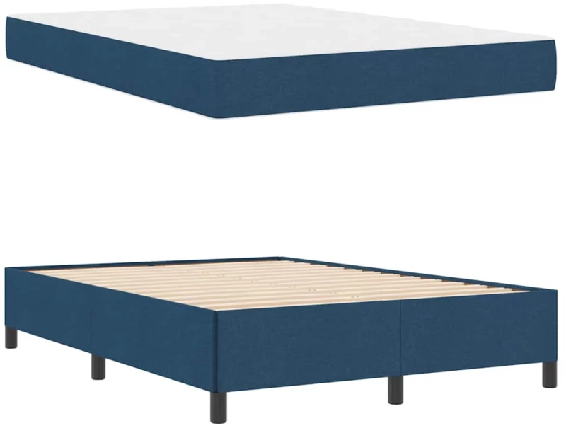 vidaXL Κρεβάτι με ελατήρια Μπλε και Μαύρο 140 x 200 cm
