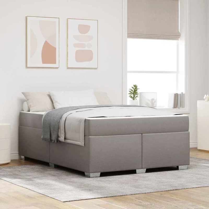 vidaXL Σκελετός Κρεβατιού Taupe 140 x 200 cm ύφασμα