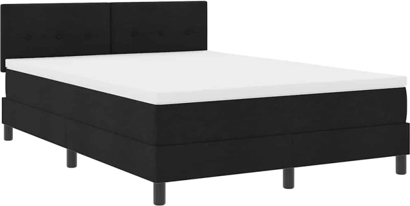 vidaXL Κρεβάτι με ελατήρια με στρώμα Μαύρο 160 x 200 cm ύφασμα