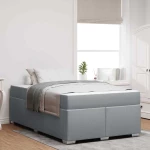 vidaXL Σκελετός Κρεβατιού Ανοιχτό γκρι 120 x 190 cm ύφασμα