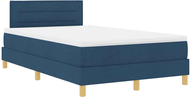 vidaXL Κρεβάτι με ελατήρια με στρώμα Μπλε 120 x 190 cm ύφασμα