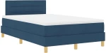 vidaXL Κρεβάτι με ελατήρια με στρώμα Μπλε 120 x 190 cm ύφασμα