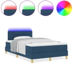 vidaXL Κρεβάτι με ελατήρια με στρώμα Μπλε 120 x 190 cm ύφασμα