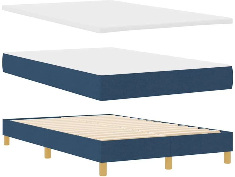 vidaXL Κρεβάτι με ελατήρια με στρώμα Μπλε 120 x 190 cm ύφασμα