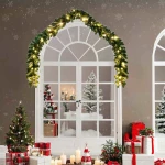 vidaXL Χριστουγεννιάτικη στεφάνη with 600 LEDs 2 pcs Πράσινο 40 m PVC