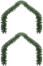 vidaXL Χριστουγεννιάτικη στεφάνη with 600 LEDs 2 pcs Πράσινο 40 m PVC