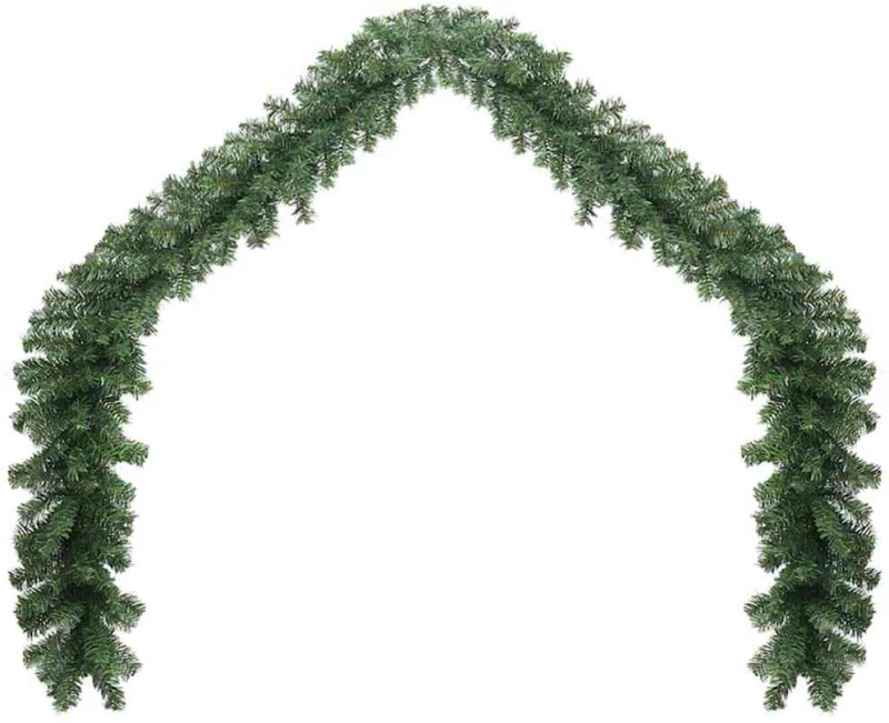vidaXL Χριστουγεννιάτικη στεφάνη with 600 LEDs 2 pcs Πράσινο 40 m PVC