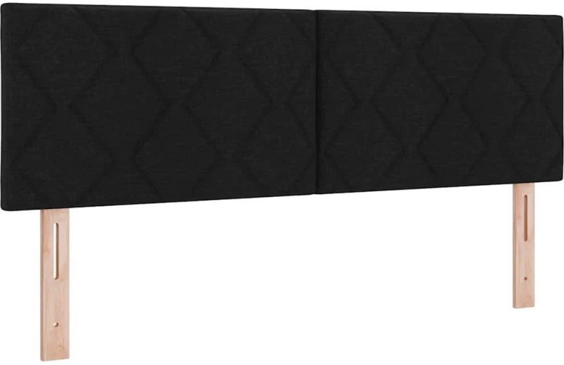 vidaXL Κρεβάτι με ελατήρια με στρώμα Μαύρο 140 x 190 cm ύφασμα