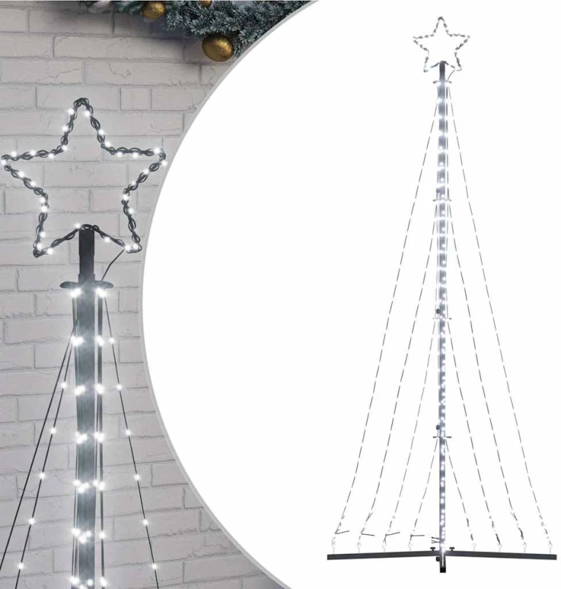 vidaXL Χριστουγεννιάτικο δέντρο LED 447 LED Ψυχρό Λευκό 249 εκ.