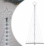 vidaXL Χριστουγεννιάτικο δέντρο LED 447 LED Ψυχρό Λευκό 249 εκ.