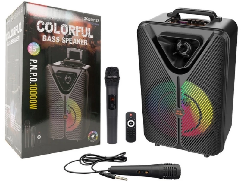 Φορητό Bluetooth Ηχείο Karaoke με 2 Μικρόφωνα & LED Φωτισμό SING-E ZQS-15123