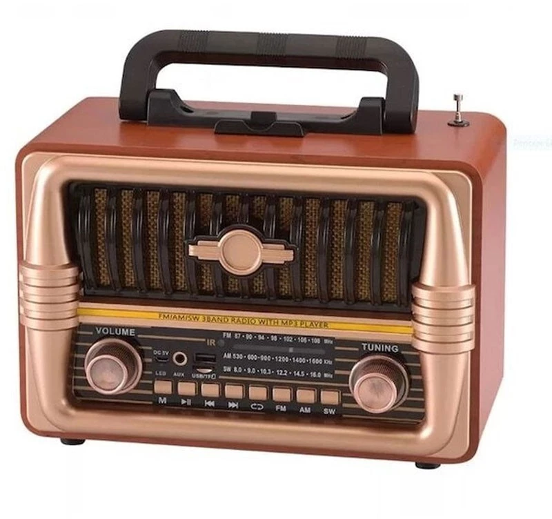 NNS Retro φορητό ραδιόφωνο επαναφορτιζόμενο με bluetooth & USB NS-8079BT