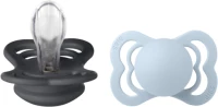 Bibs Πιπίλα Σιλικόνης Σετ 2τμχ Supreme Iron-Baby Blue 0-6m