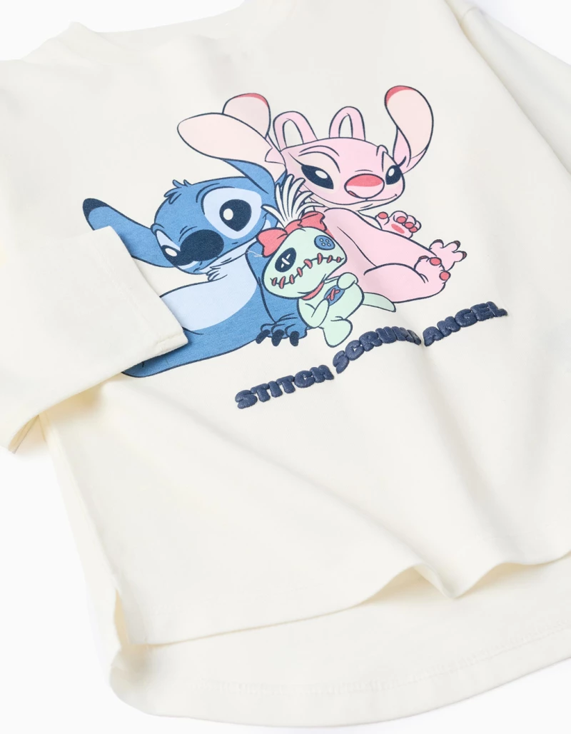 Zippy Mπλούζα Λεπτή Stitch, Εκρού