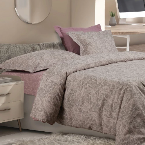 Σεντόνια Casual 5438 Με Λάστιχο (Σετ 3τμχ) Grey-Lilac Das Home Μονό 120x235cm Βαμβάκι-Πολυέστερ